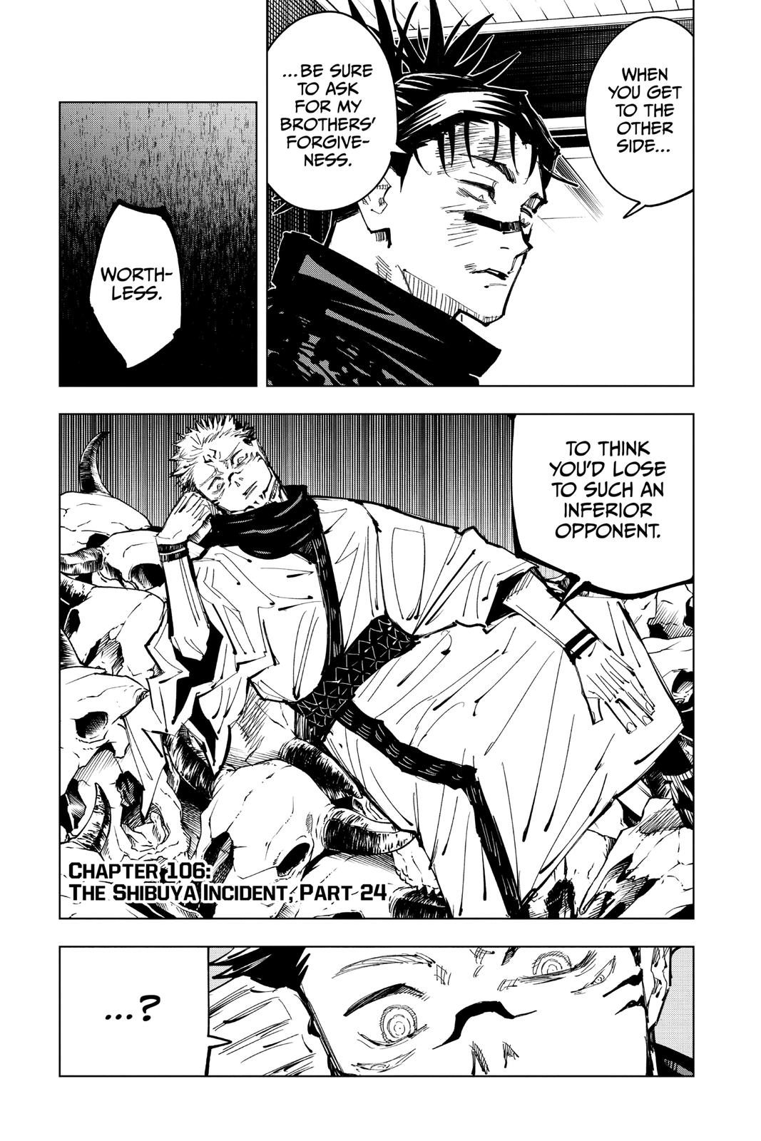 Jujutsu Kaisen Manga Chapter 106 page 1 - The Shibuya Incident, Part 24
