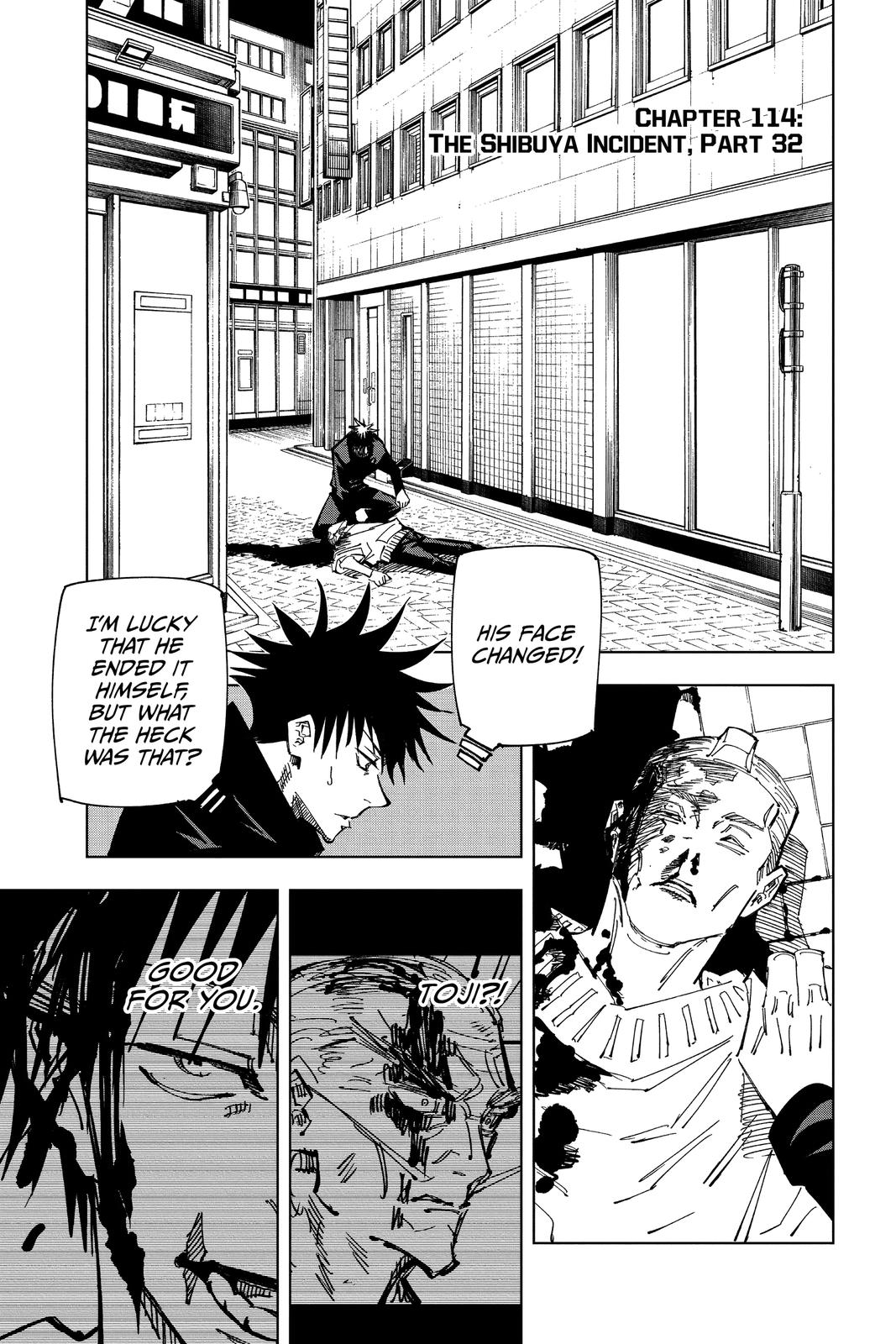 Jujutsu Kaisen Manga Chapter 114 page 1 - The Shibuya Incident, Part 32