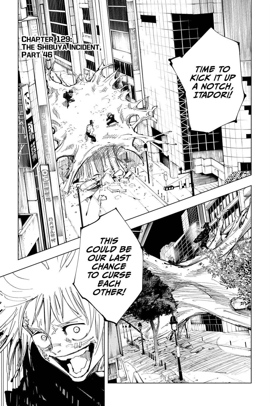 Jujutsu Kaisen Manga Chapter 129 page 1 - The Shibuya Incident, Part 46