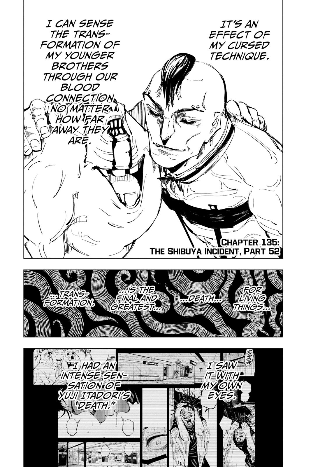 Jujutsu Kaisen Manga Chapter 135 page 1 - The Shibuya Incident, Part 52