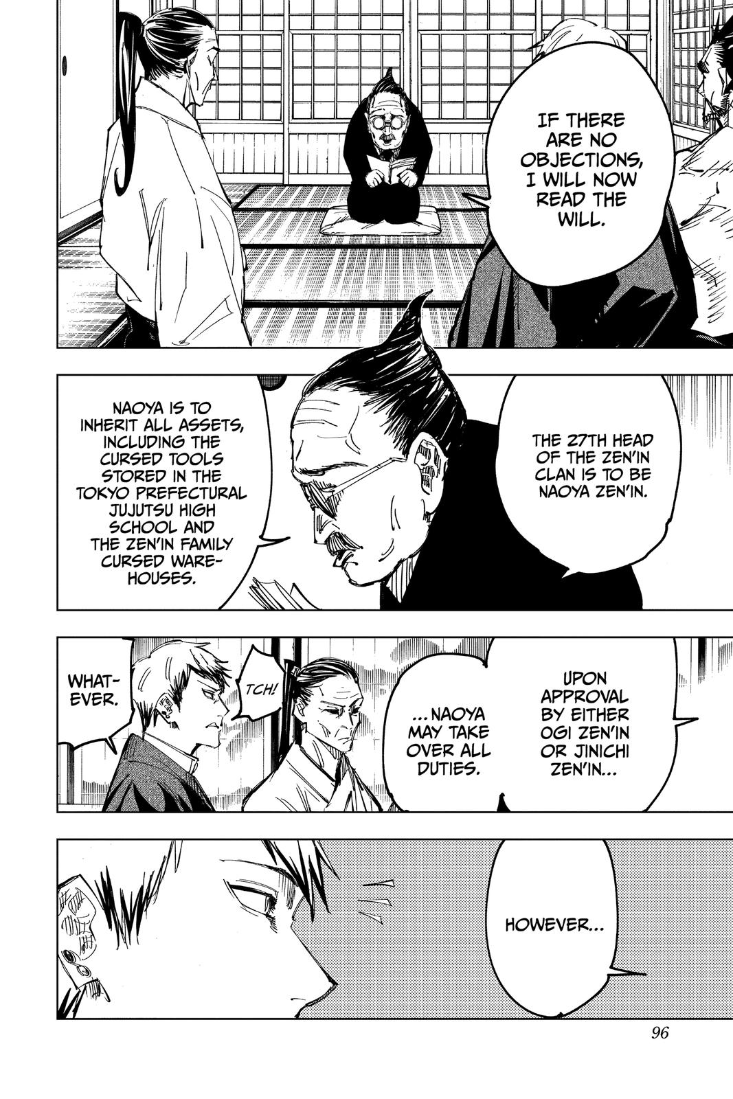 Jujutsu Kaisen Manga Chapter 138 page 8 - The Zenin Clan