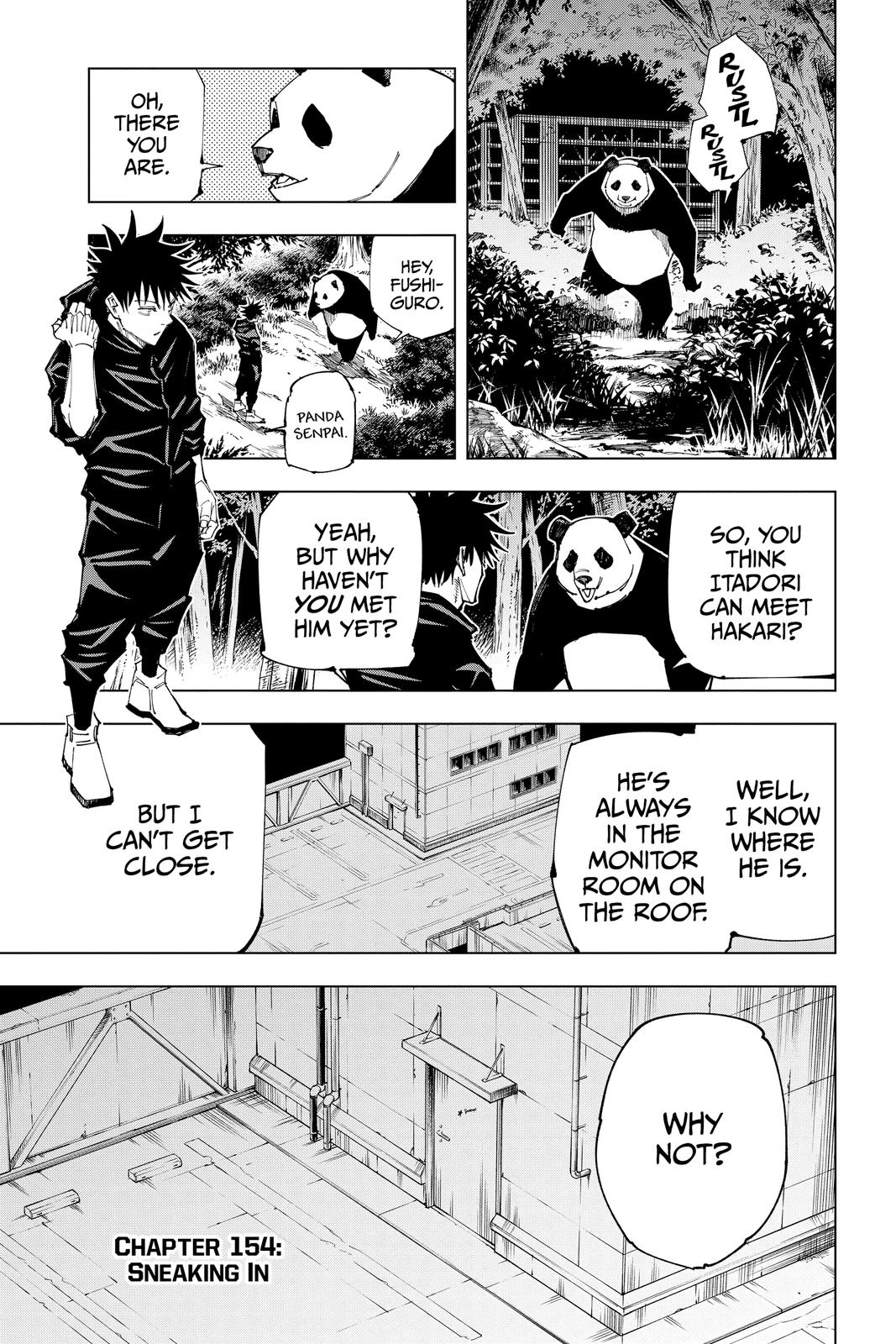 Jujutsu Kaisen Manga Chapter 154 page 1 - Sneaking In