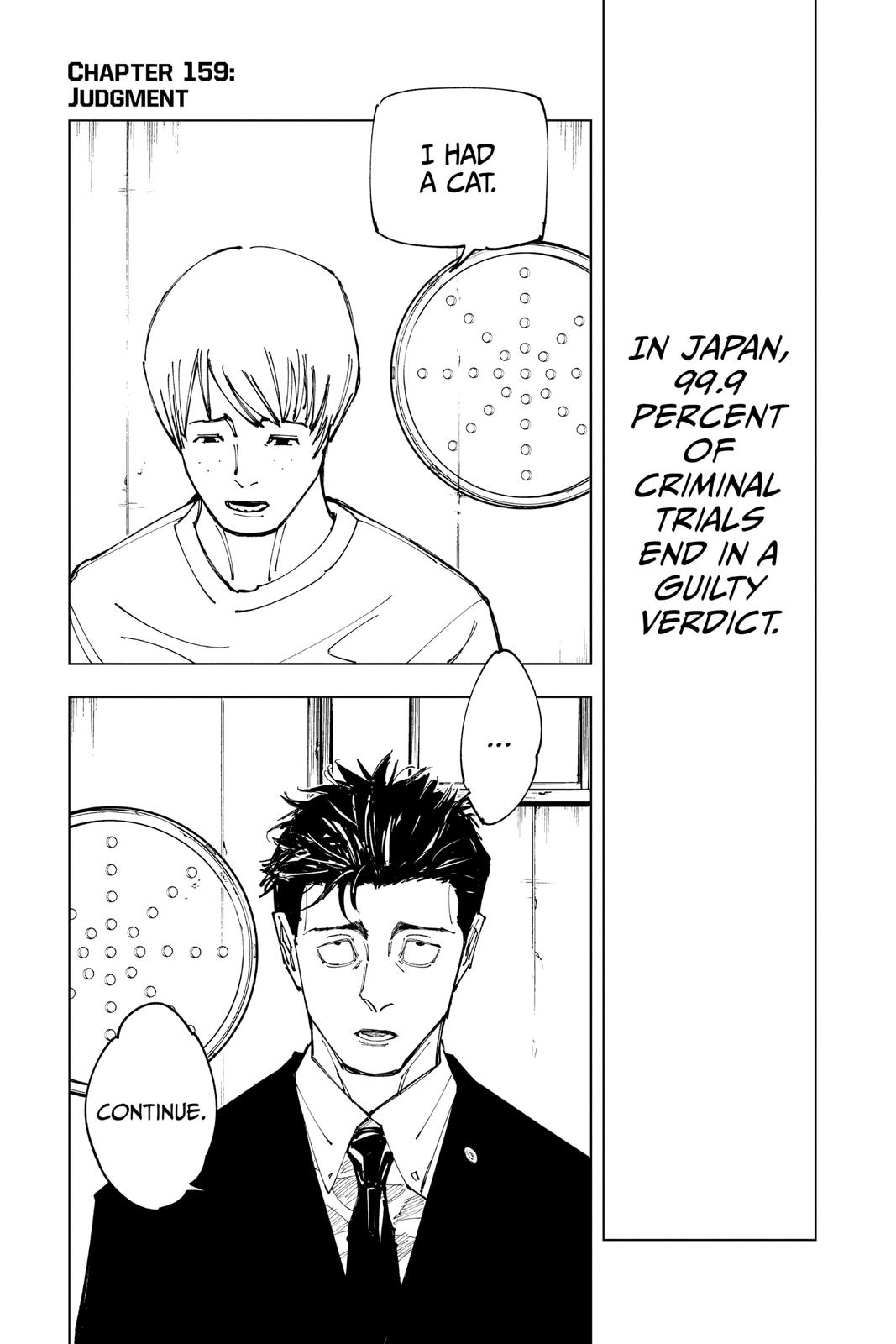 Jujutsu Kaisen Manga Chapter 159 page 1 - Judgment