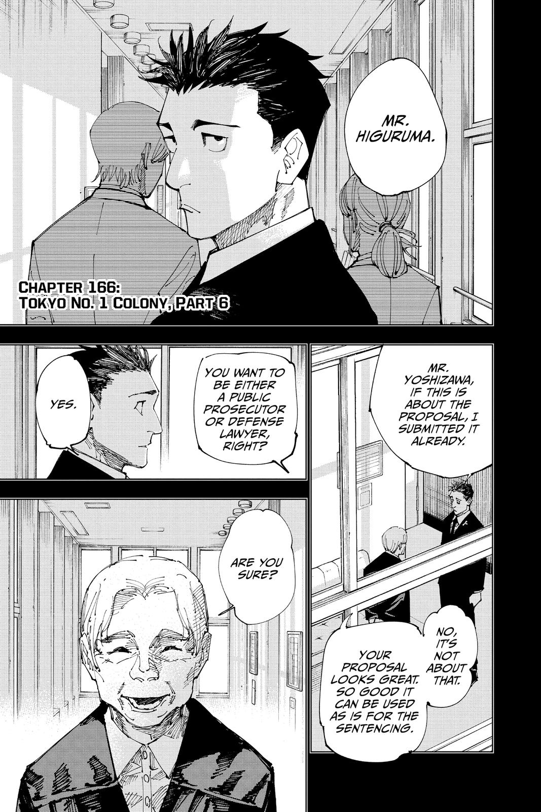Jujutsu Kaisen Manga Chapter 166 page 1 - Tokyo No. 1 Colony, Part 6