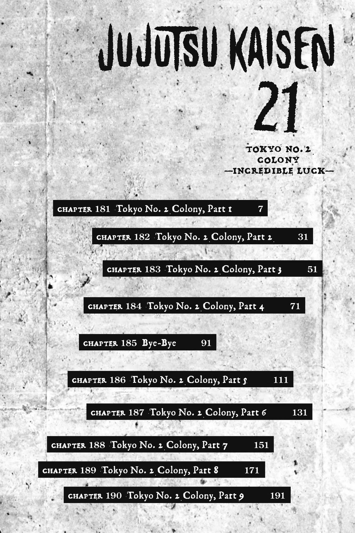 Jujutsu Kaisen Manga Chapter 181 page 6 - Tokyo No. 2 Colony, Part 1