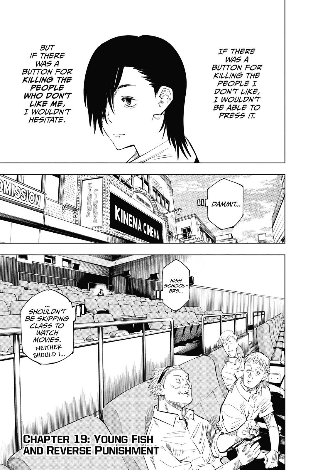 Jujutsu Kaisen Manga Chapter 19 page 1 - Young Fish and Reverse Punishment