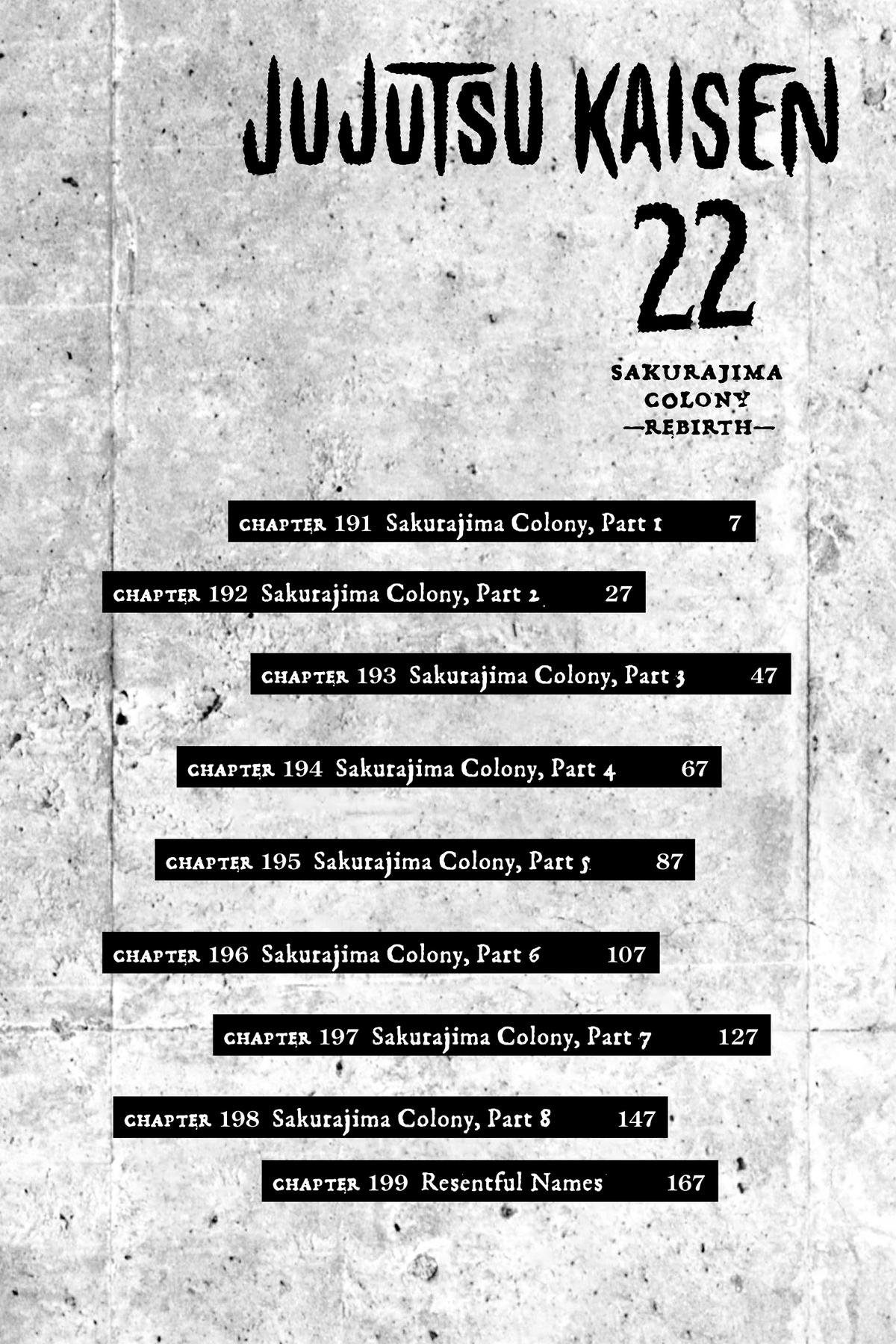 Jujutsu Kaisen Manga Chapter 191 page 6 - Sakurajima Colony, Part 1