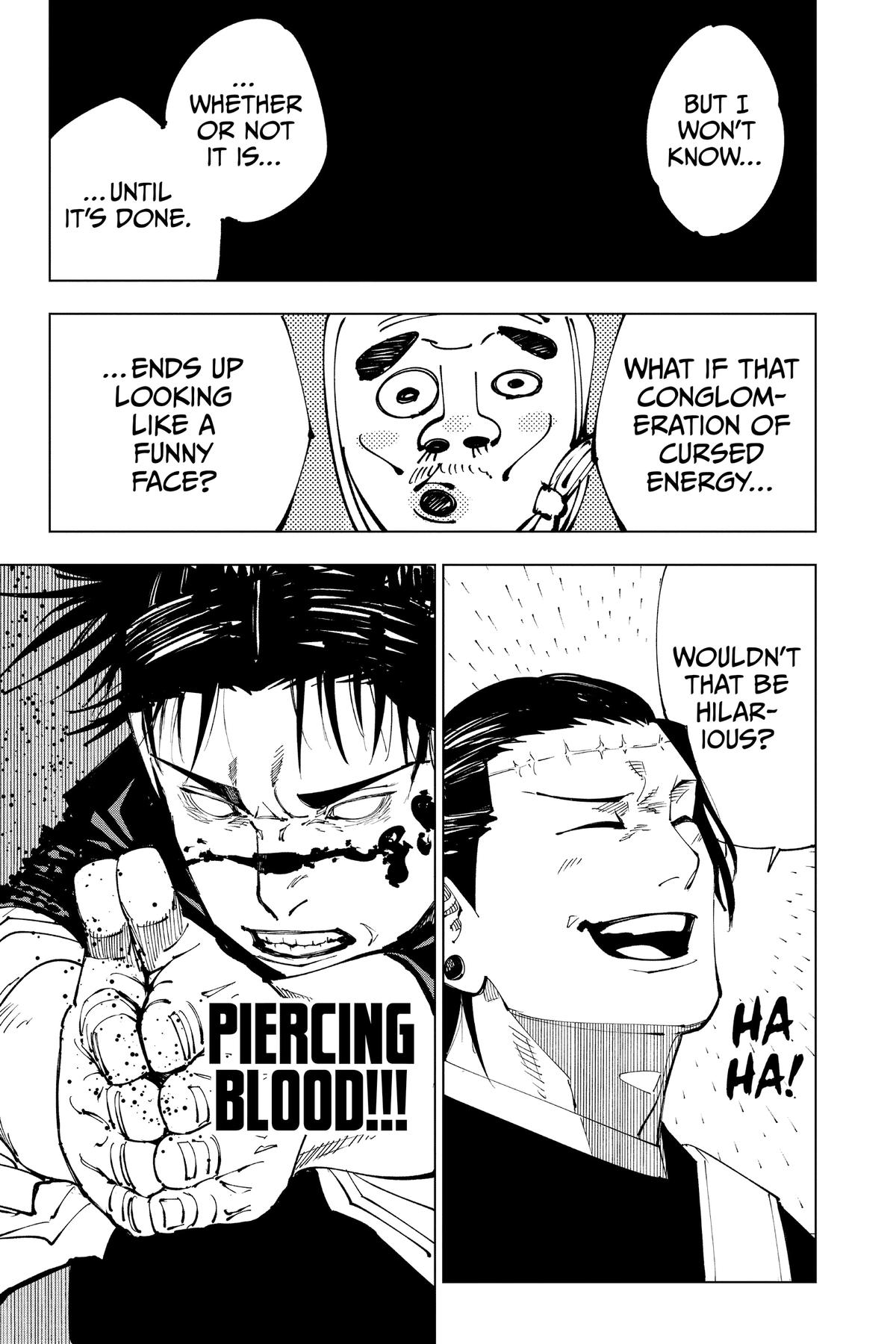 Jujutsu Kaisen Manga Chapter 202 page 17 - Blood and Oil