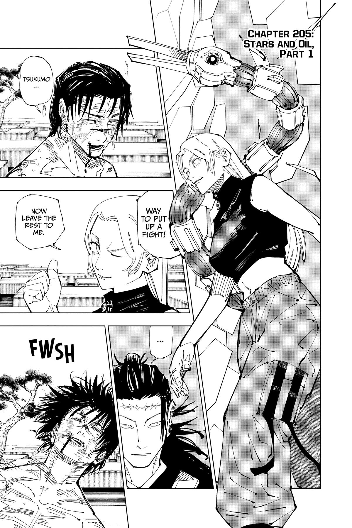 Jujutsu Kaisen Manga Chapter 205 page 1 - Stars and Oil
