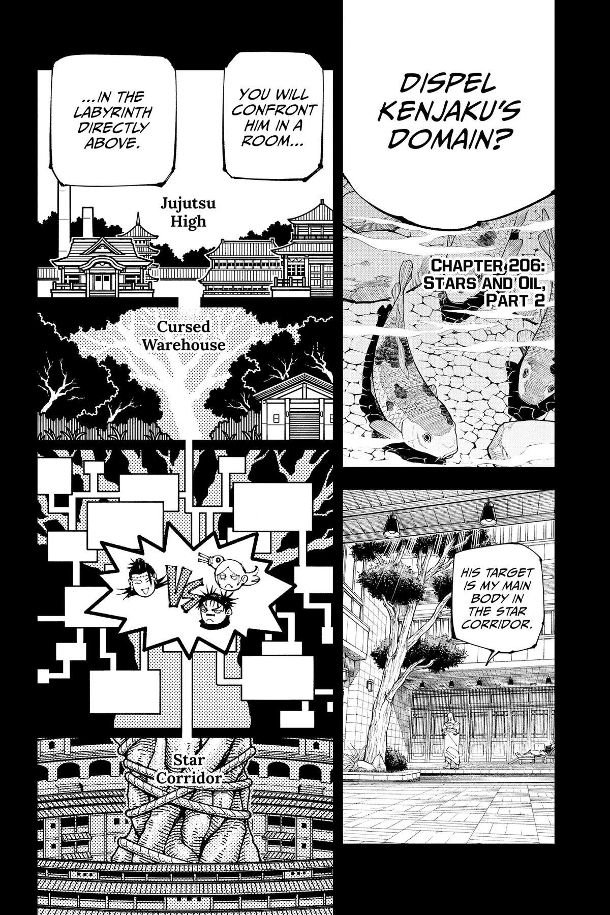 Jujutsu Kaisen Manga Chapter 206 page 1 - Stars and Oil, Part 2
