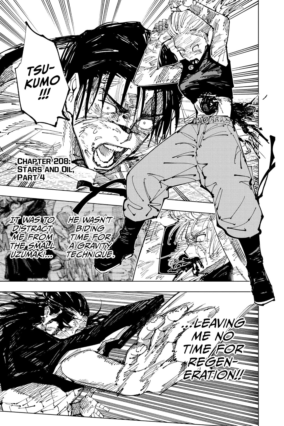 Jujutsu Kaisen Manga Chapter 208 page 1 - Stars and Oil, Part 4