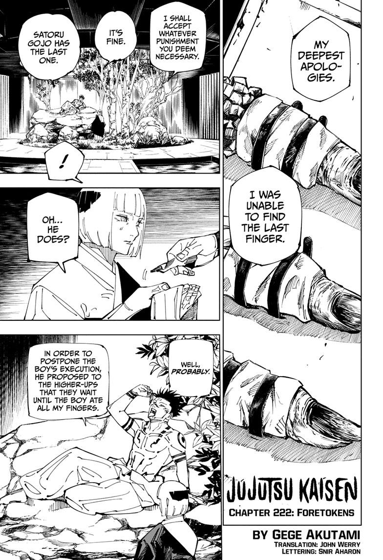 Jujutsu Kaisen Manga Chapter 222 page 1 - Foretokens