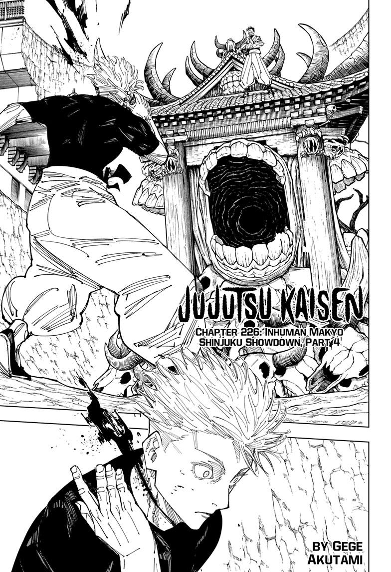 Jujutsu Kaisen Manga Chapter 226 page 1 - Inhuman Makyo Shinjuku Showdown, Part 4