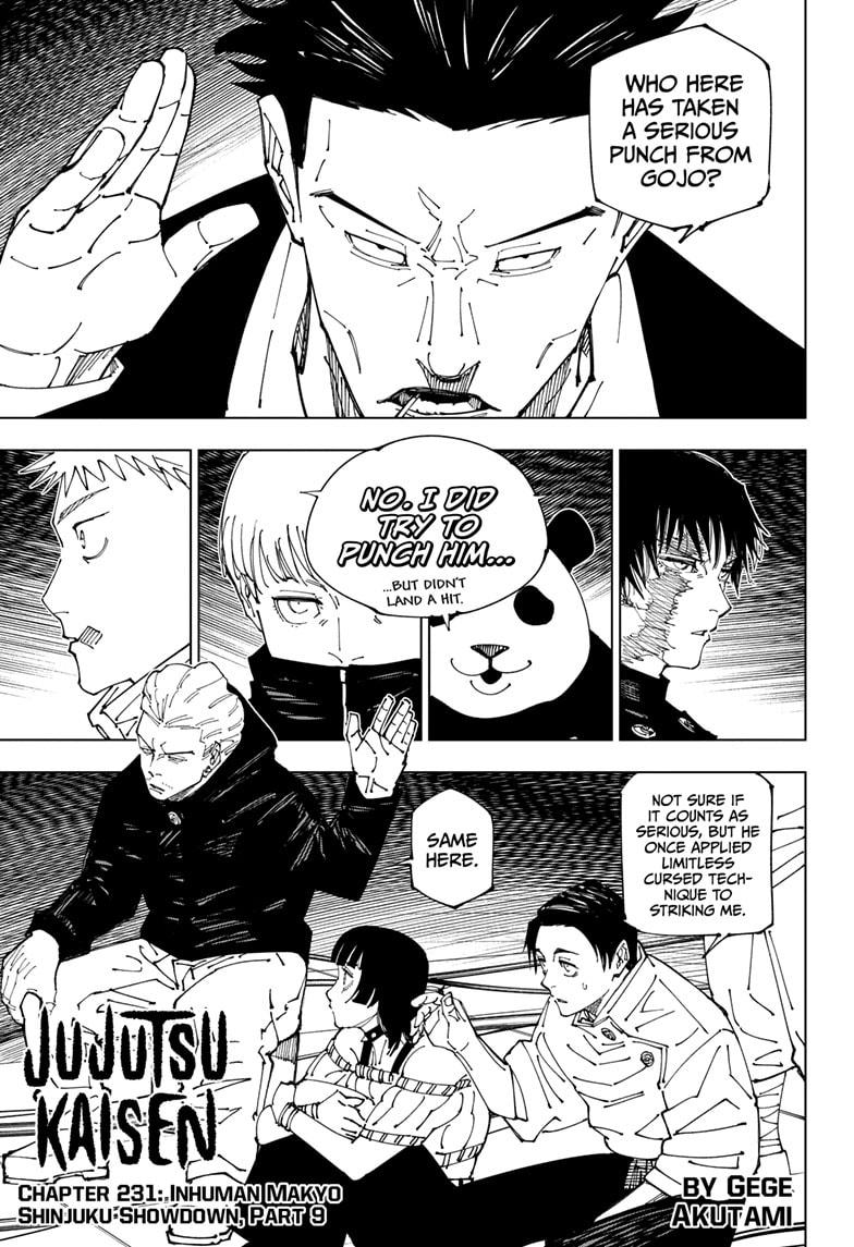 Jujutsu Kaisen Manga Chapter 231 page 1 - Inhuman Makyo Shinjuku Showdown, Part 9