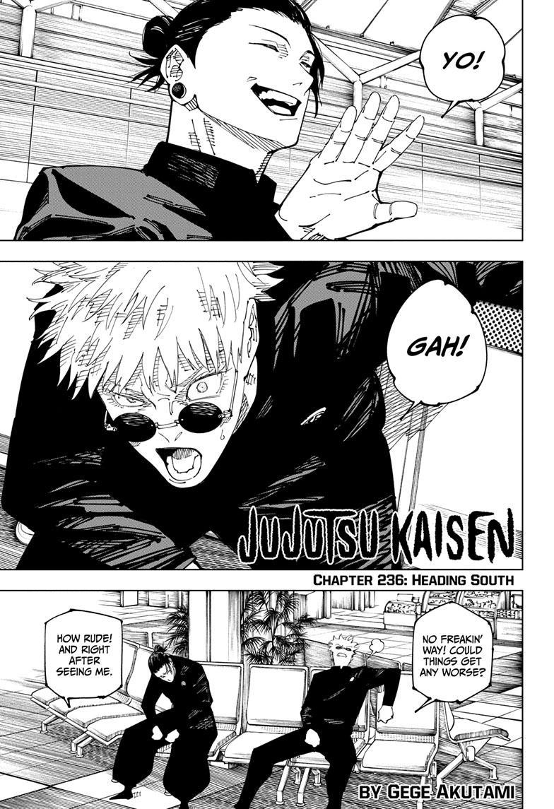 Jujutsu Kaisen Manga Chapter 236 page 1 - Heading South
