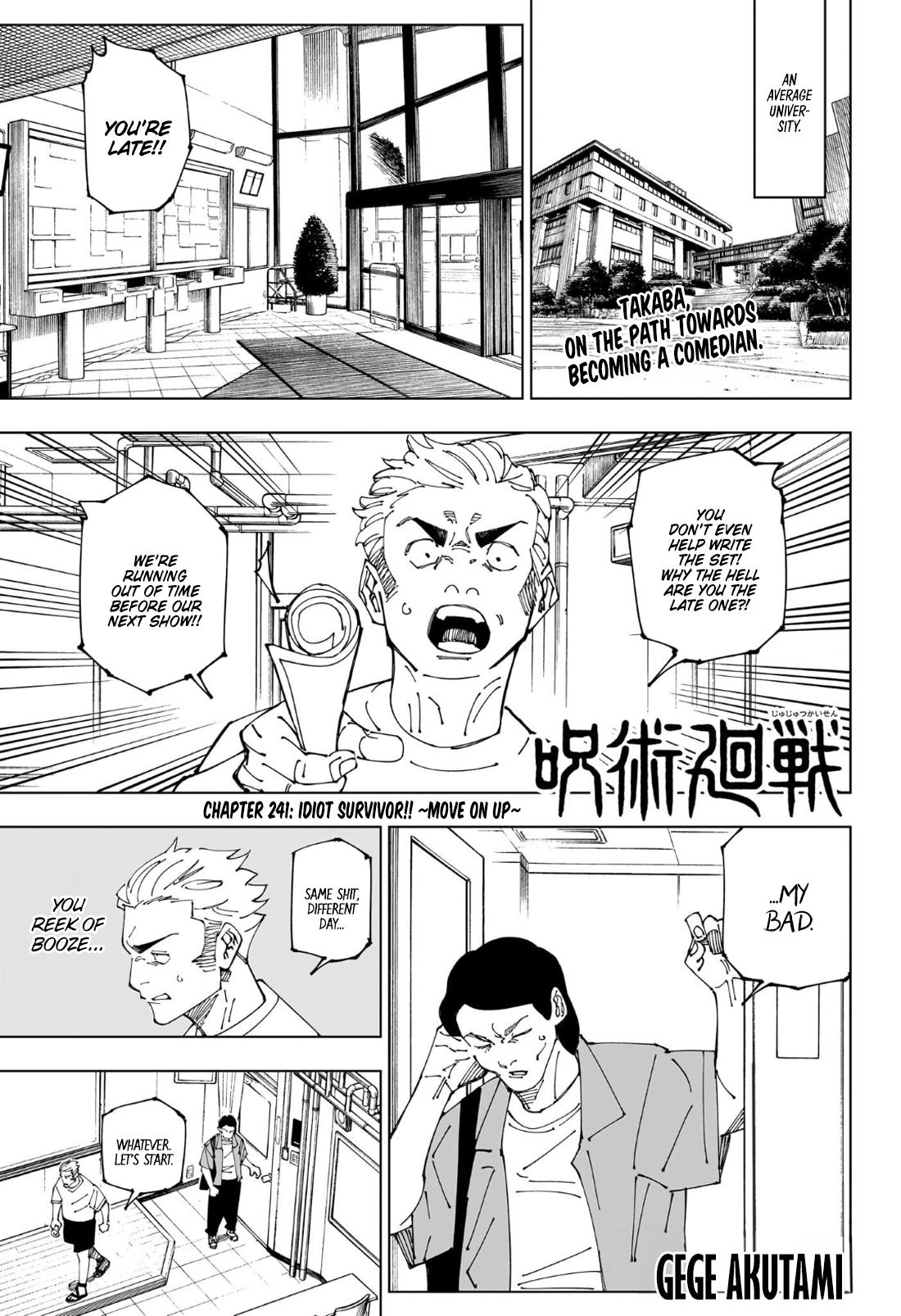 Jujutsu Kaisen Manga Chapter 241 page 1 - Foolish Survivor —Win and Remain—