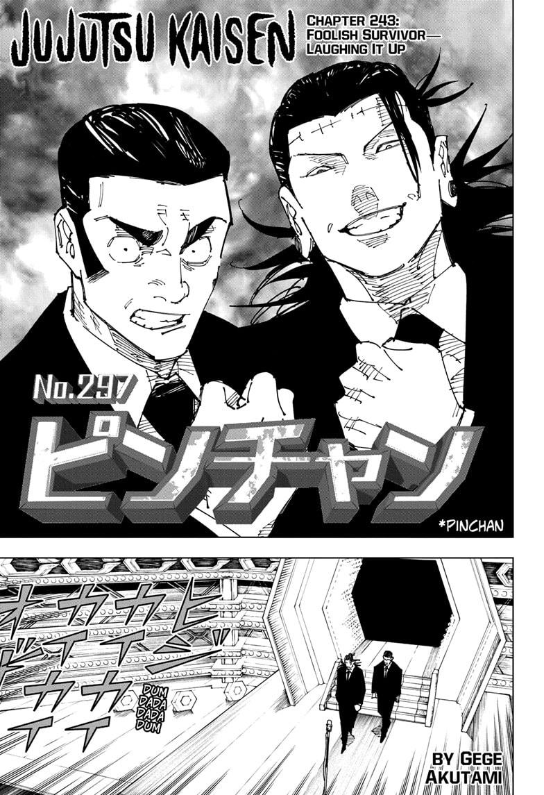 Jujutsu Kaisen Manga Chapter 243 page 1 - Foolish Survivor —Laughing It Up—
