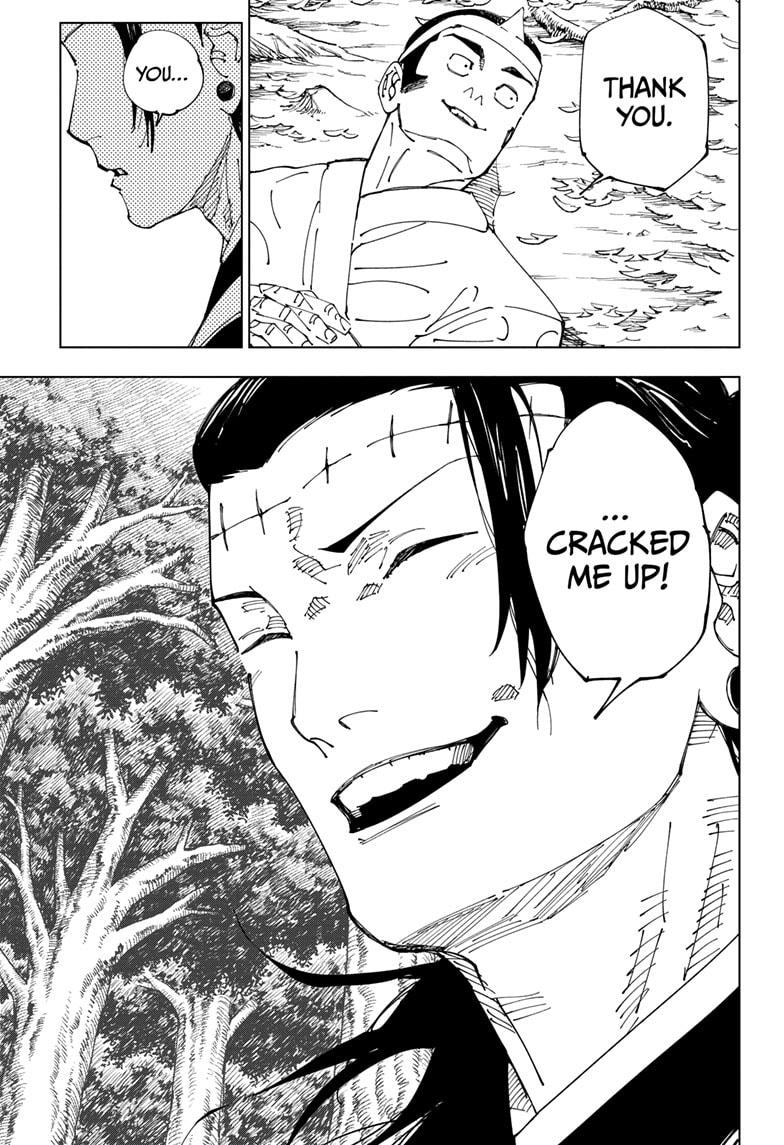 Jujutsu Kaisen Manga Chapter 243 page 14 - Foolish Survivor —Laughing It Up—