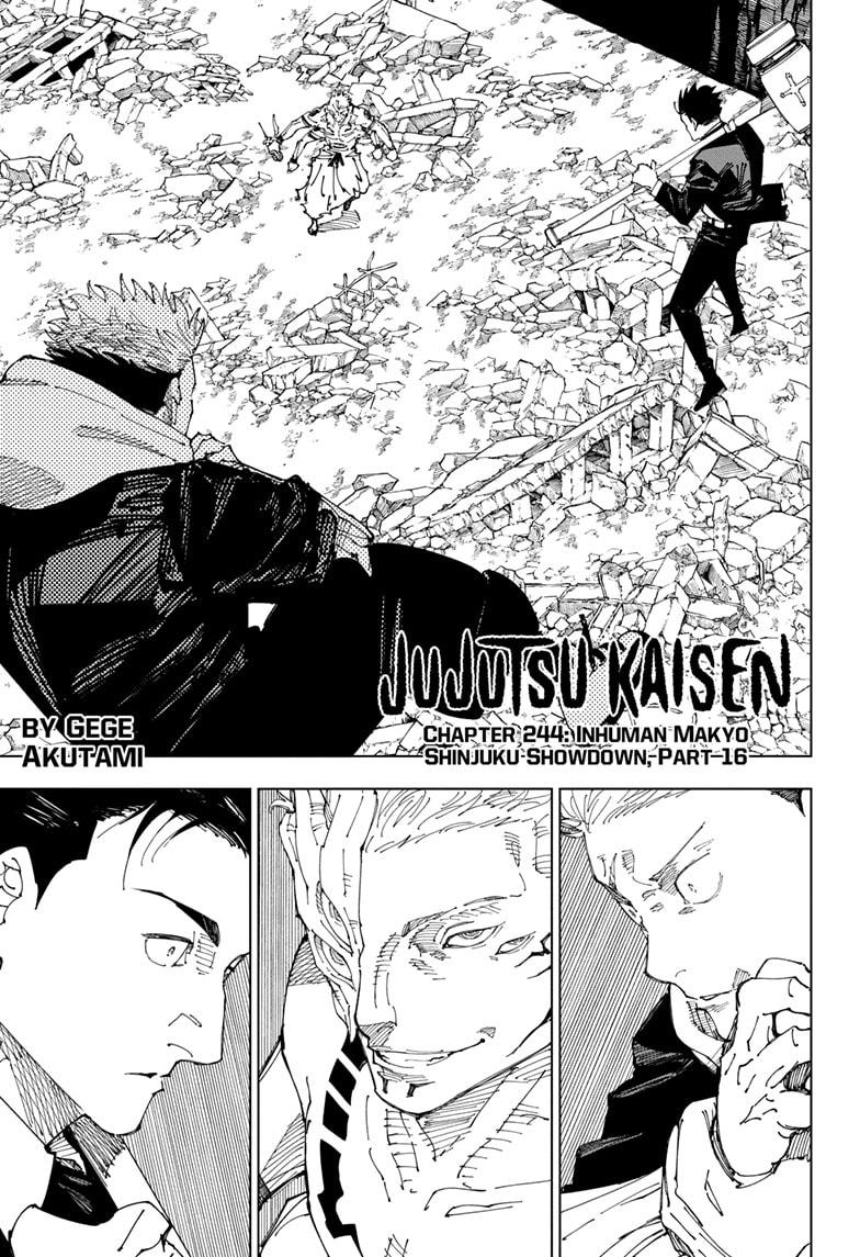 Jujutsu Kaisen Manga Chapter 244 page 1 - Inhuman Makyo Shinjuku Showdown, Part 16