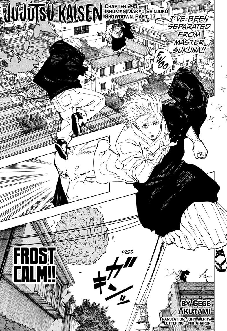 Jujutsu Kaisen Manga Chapter 245 page 1 - Inhuman Makyo Shinjuku Showdown, Part 17