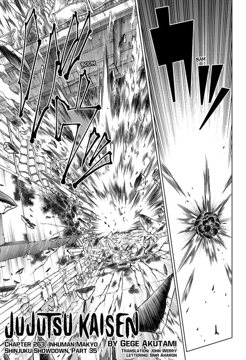 Jujutsu Kaisen Manga Chapter 263 page 1 - Inhuman Makyo Shinjuku Showdown, Part 35