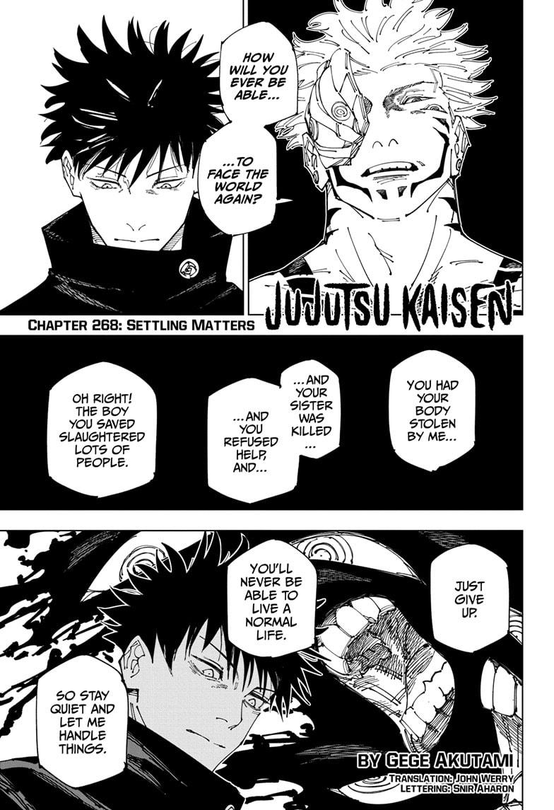 Jujutsu Kaisen Manga Chapter 268 page 1 - Settling Matters