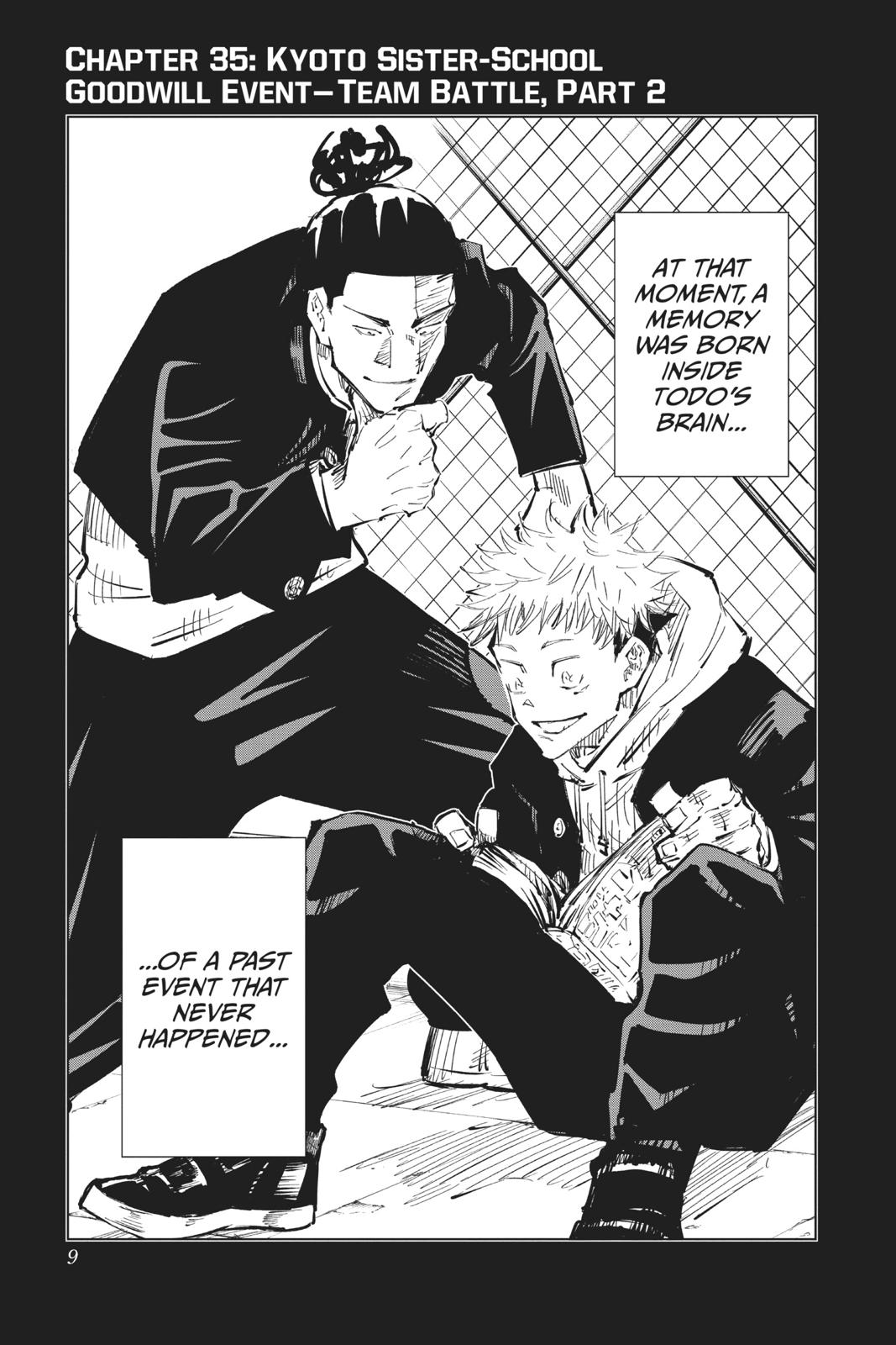 Jujutsu Kaisen Manga Chapter 35 page 9 - Kyoto Sister School Goodwill Event - Team Battle, Part 2