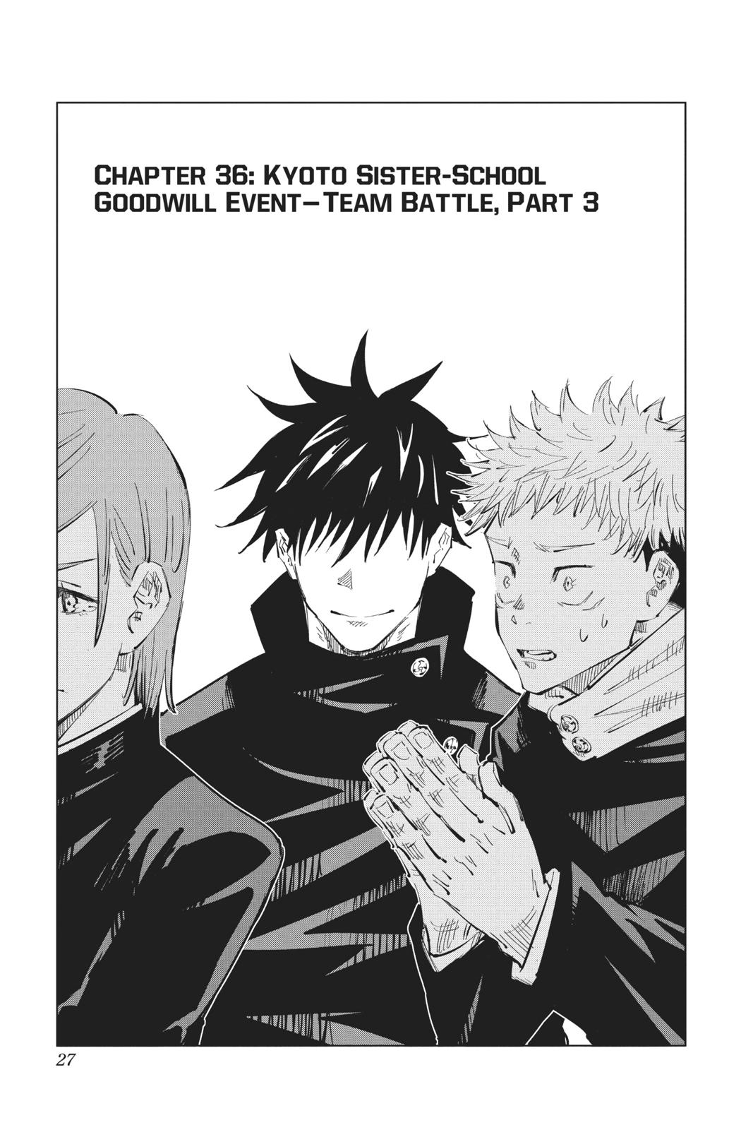 Jujutsu Kaisen Manga Chapter 36 page 1 - Kyoto Sister School Goodwill Event - Team Battle, Part 3