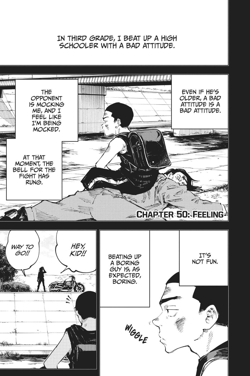 Jujutsu Kaisen Manga Chapter 50 page 1 - Feeling