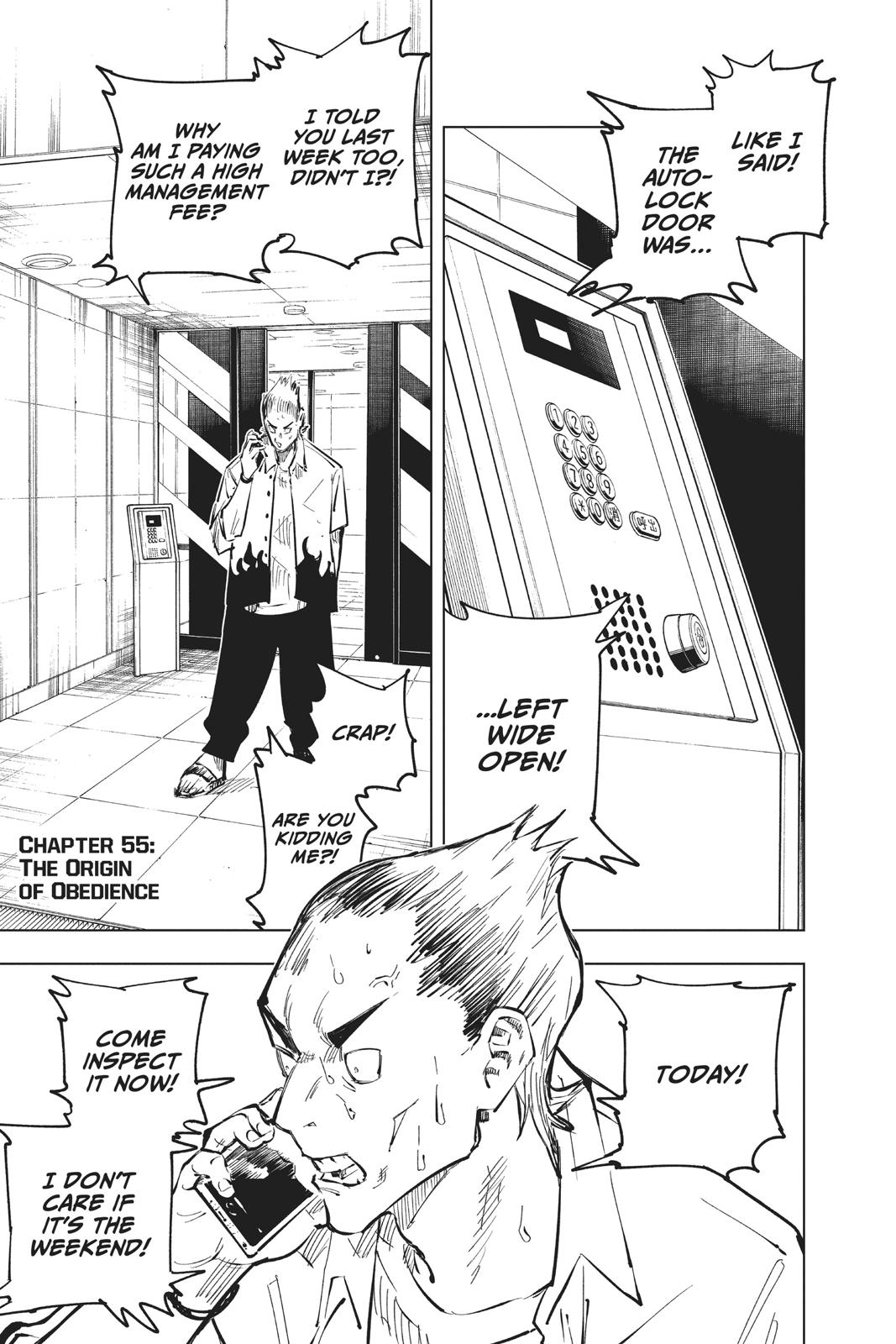 Jujutsu Kaisen Manga Chapter 55 page 1 - The Origin of Obedience