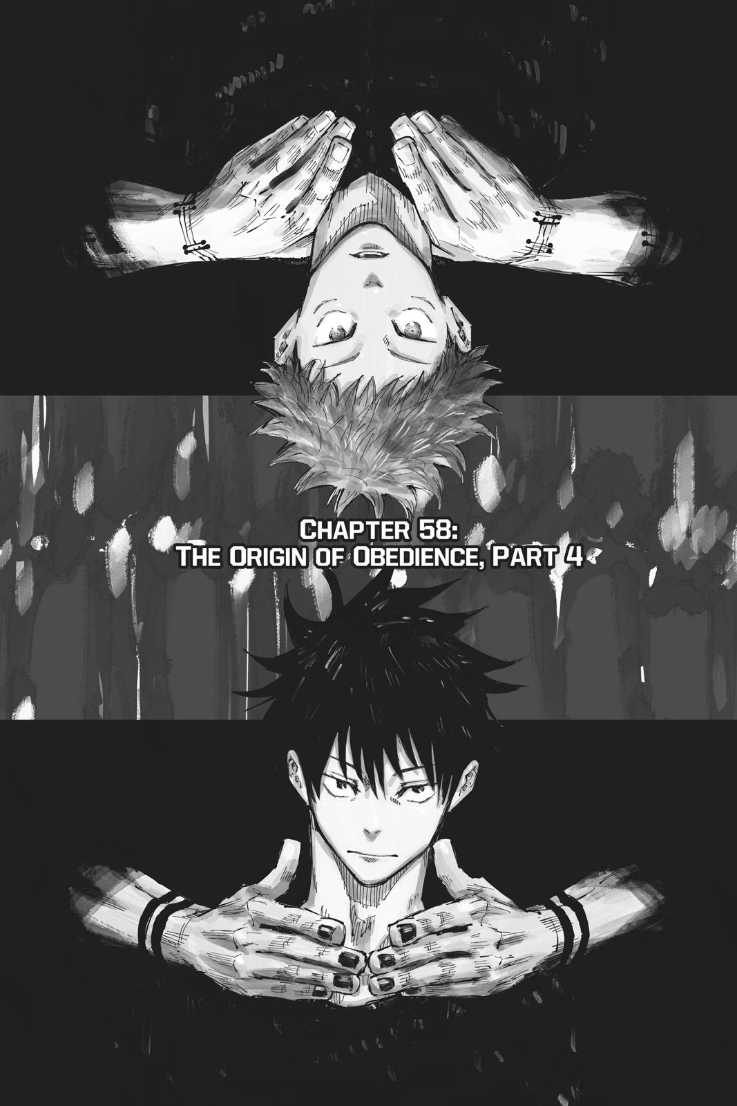 Jujutsu Kaisen Manga Chapter 58 page 1 - The Origin of Obedience, Part 4