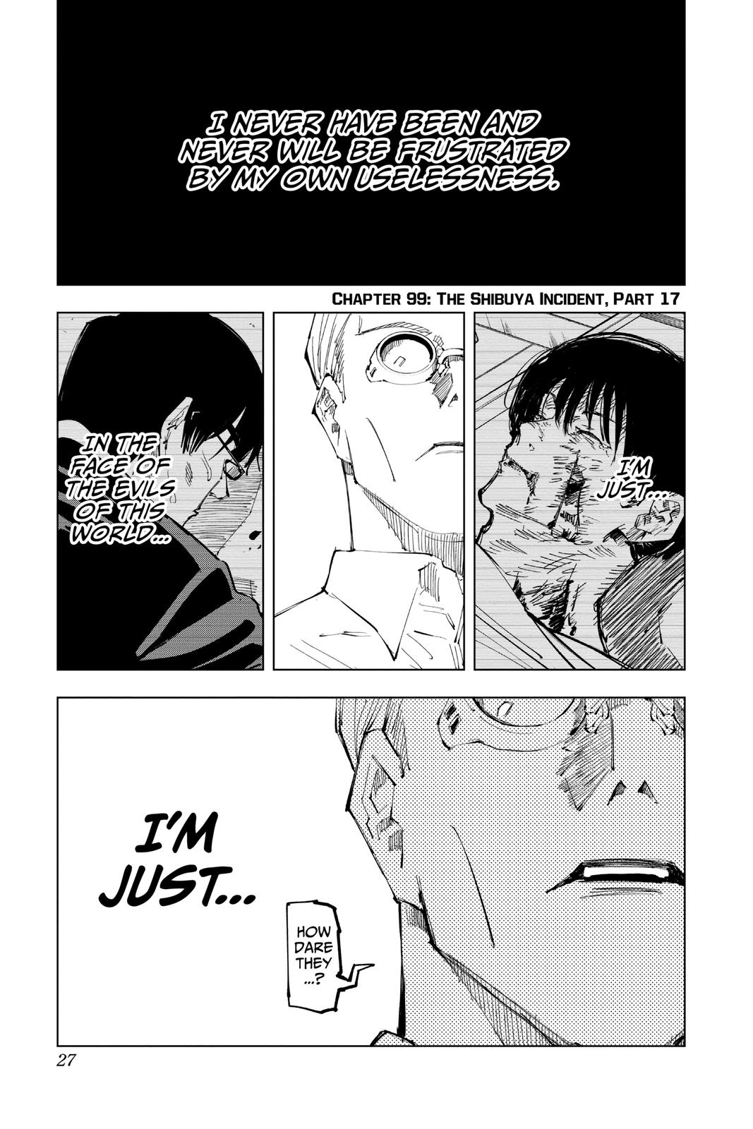 Jujutsu Kaisen Manga Chapter 99 page 1 - The Shibuya Incident, Part 17